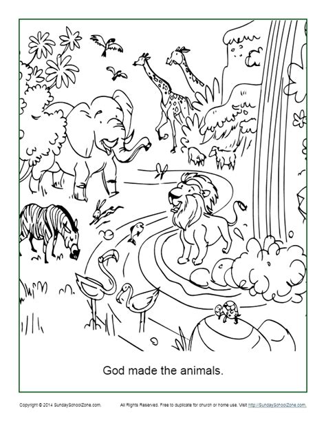 god   animals coloring page