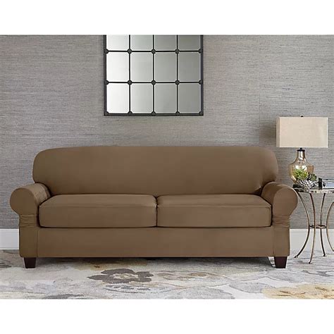 fit designer suede individual cushion  seat sofa slipcover bed bath   canada