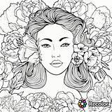 Coloring Pages Women Beautiful Book Adults Beauty Recolor Adult Woman Colouring Portraits Printable Color Girls Cute Fairy App Books Print sketch template