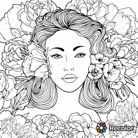 beauty coloring page recolor app beautiful women coloring pages