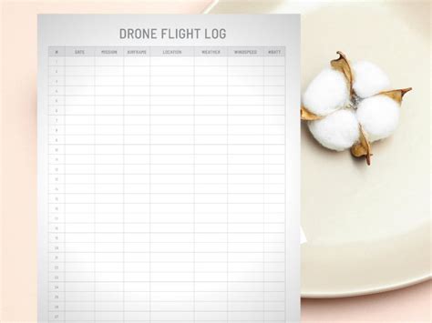 drone flight log printable digital instant  etsy