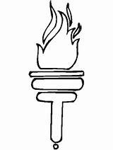 Coloring Olympique Torch Flamme Torche Primarygames Coloriageetdessins sketch template