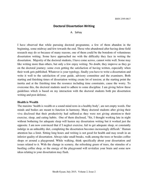doctoral dissertation writing