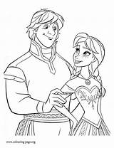 Coloring Anna Frozen Pages Princess Kristoff Colouring Disney Elsa Kids Print Olaf Color Sheets Wedding Books Movie Couple Beautiful Make sketch template