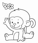 Monkey Coloring Pages Cute Printable Kids Toddler Momjunction Will Cdn2 sketch template