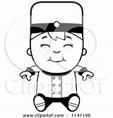 Hotel Boy Clipart Bellhop Sitting Coloring Cartoon Thoman Cory Outlined Vector Worker Waving Friendly 2021 sketch template