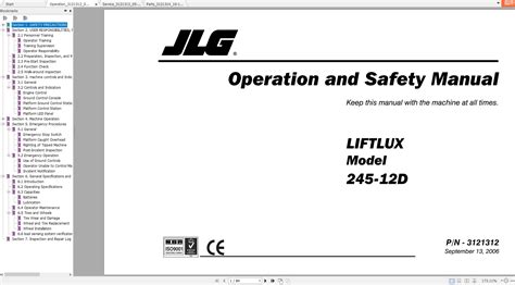 jlg liftlux   operators service parts manuals