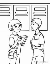 Front School Lockers Pupils Their Pages Coloring Print Color Online sketch template