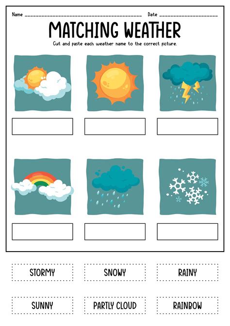 images  weather matching worksheet printable weather
