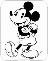 Mickey Coloring Classic Mouse Pages Arms Disneyclips Crossed Standing Funstuff sketch template