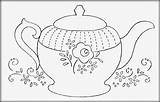 Teapot Teapots Coloringhome Riscos Moldes sketch template