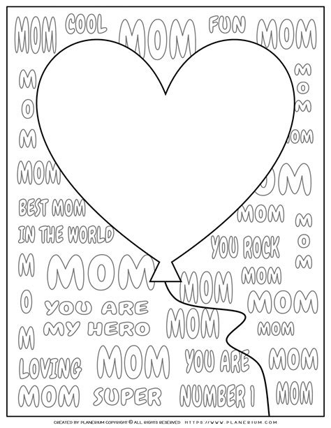 mothers day greeting card big heart balloon planerium