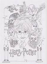 Potter Harry Coloring Stone Philosopher Vorlage Print sketch template