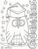 Graduation Coloring Pages Congratulations Drawing Cap Printable Kindergarten Doodle Colouring Sheets Alley Printables Adult Job Doodles Crafts Getdrawings Templates Choose sketch template