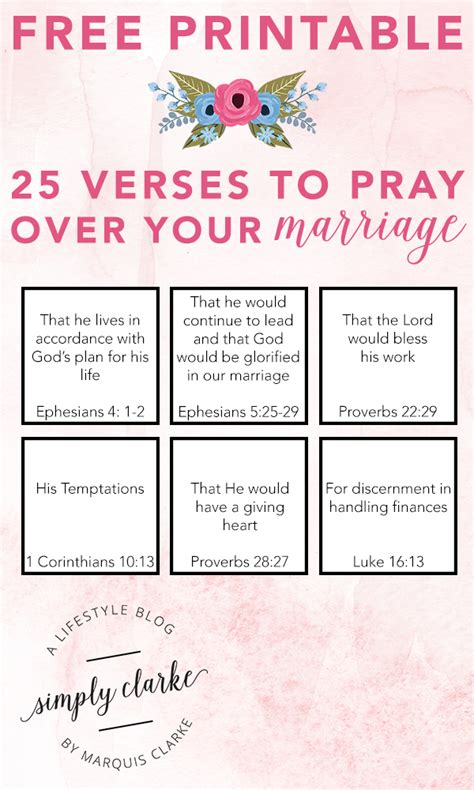 printable  verses  pray   marriage simply clarke