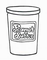 Jar Peanut Butter Coloring Pages Binks Color Toast Template Getcolorings sketch template