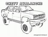 Coloring Pages Truck Chevy Printable Avalanche Boys Sheets Kids Ram Cars Print Chevrolet Trucks Dodge Color Camaro Sheet Site Colouring sketch template