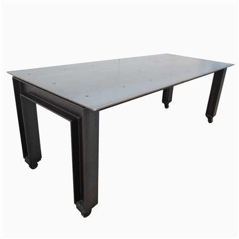 hand  metal industrial modern plate steel table  andrew