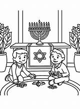 Coloring Hanukkah Chanukah Jewish Chanukka Ausmalbild Dreidel Crayola Hannukah sketch template