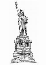 York Statue Liberty Freiheitsstatue Kleurplaat Coloring Malvorlage Ausmalbilder Zum Edupics Ausdrucken Drawing sketch template
