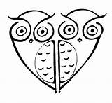 Owl Tattoo Small Heart Owls Tattoos Couple Coloring sketch template