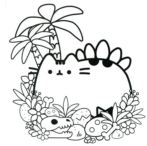cute pusheen coloring page  printable coloring pages  kids