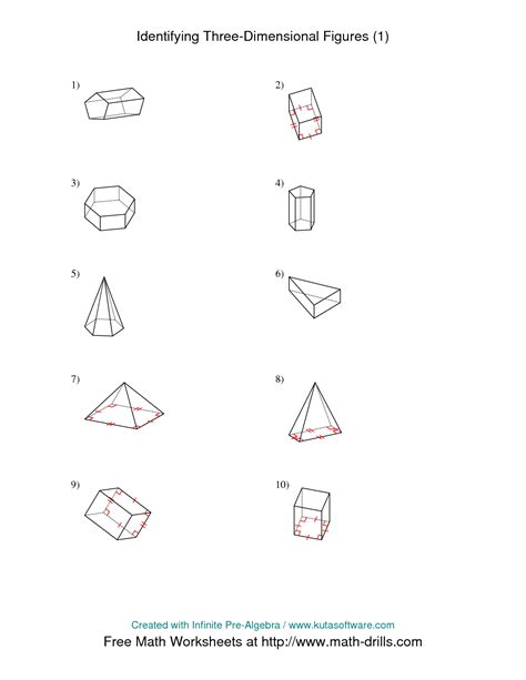 prisms  pyramids describe worksheets worksheetocom