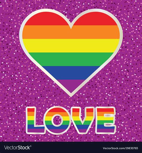 gay pride poster with rainbow spectrum heart vector image