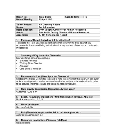 hr report template   word  apple pages google docs