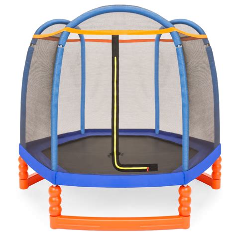 choice products ft kids  mini trampoline  indoor outdoor   safety net
