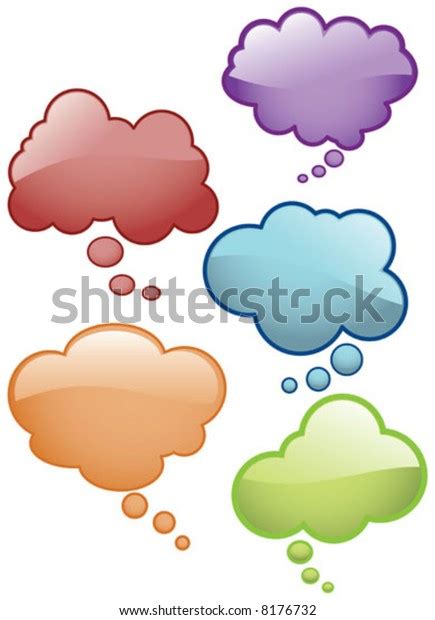 Vector Shiny Thought Bubbles Glass Effect Stock Vector Royalty Free