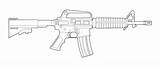 Colt Carbine Lineart Commando M4 Guns Rifle M733 Fuzil Pistola Blueprints Weapons Lápiz Mk18 Tatuajes Linseed Fashiondiy sketch template