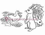 Coloring Animals Baby Pages Springtime Ducklings Bunnies sketch template