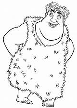 Croods Thunk Meat Coloring Meet Head sketch template