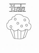 Bolo Cupcake Coloring Netart sketch template