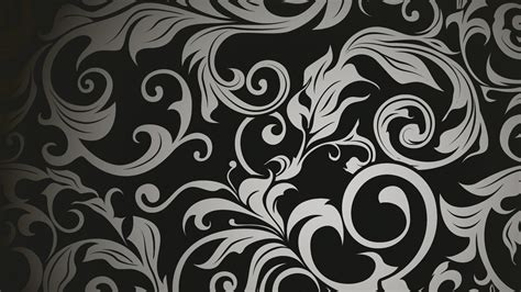 black  white floral wallpaper pattern hd wallpaper wallpaper flare