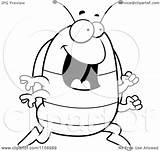 Pillbug Running Happy Coloring Clipart Cartoon Outlined Vector Cory Thoman Bug Getdrawings Pill Royalty sketch template
