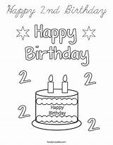 Coloring 2nd Birthday Happy Cursive Built California Usa sketch template