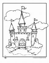 Castle Coloring Pages Cinderella Disney Drawing Princess Castles Cartoon Printable Cartoons Kids Fairy Simple Clipart Activities Colouring Walt Print Draw sketch template