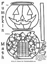 Math Halloween Coloring Pages Pumpkin Graph Activity Color Printables Trick Addition Activities Kids Puzzles Word Search Worksheets Graphing Treat Printable sketch template
