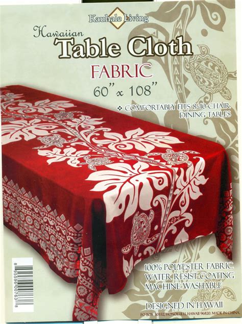 Hawaiian Tropical Fabric Tablecloth 60 Inch By 108 Inch Honu Turtle