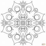 Mandala Peacock Coloring Pages Template sketch template