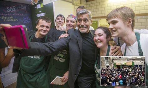 george clooney visits a social bite run by ex homeless staff in edinburgh daily mail online