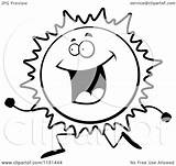 Sun Running Character Cartoon Clipart Outlined Coloring Vector Cory Thoman sketch template