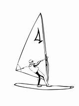 Windsurfer Coloring Pages Clipart Sailing Categories sketch template