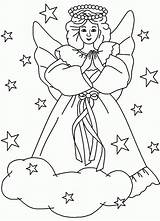 Angel Coloring Pages Christmas Angels Gabriel Snow Printable Kids Color Library Getcolorings Popular sketch template