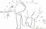 Elephant Dots Connect Dot Walking Away Email Animals sketch template