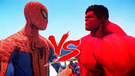 Spiderman Vs Red Hulk The Amazing Spider Man Youtube
