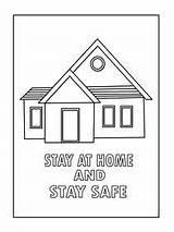 Coloring Stay Thinking Printable Cards Safe Card sketch template