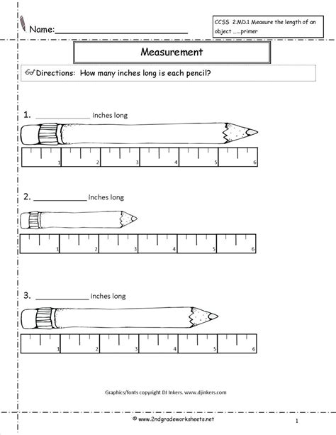 kindergarten measurement worksheets  printables